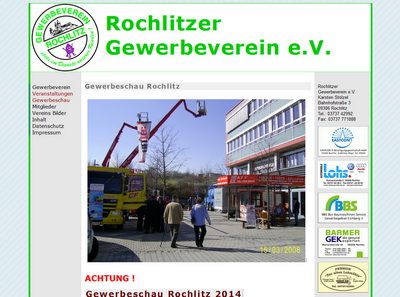Rochlitzer Gewerbeverein e.V. Gewerbeschau im Berufsschulzentrum, Veranstaltungsplan, Vereinsmitglieder und Vorstand